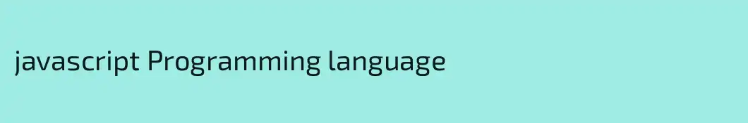 javascript Programming language